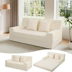 Convertible Sofa Bed Corduroy Floor Boneless Couch