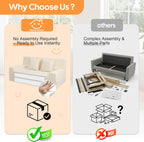 Convertible Sofa Bed Corduroy Floor Boneless Couch