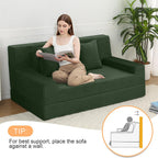 Convertible Sofa Bed Corduroy Floor Boneless Couch