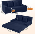 Convertible Sofa Bed Corduroy Floor Boneless Couch