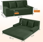 Convertible Sofa Bed Corduroy Floor Boneless Couch