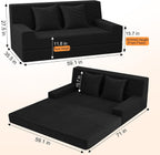 Convertible Sofa Bed Corduroy Floor Boneless Couch