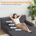 Convertible Sofa Bed Corduroy Floor Boneless Couch