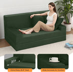 Convertible Sofa Bed Corduroy Floor Boneless Couch