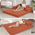 Convertible Sofa Bed Corduroy Floor Boneless Couch