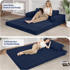 Convertible Sofa Bed Corduroy Floor Boneless Couch