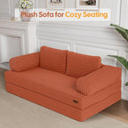 Convertible Sofa Bed Corduroy Floor Boneless Couch