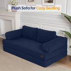 Convertible Sofa Bed Corduroy Floor Boneless Couch