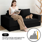 Convertible Sofa Bed Corduroy Folding Floor Couch
