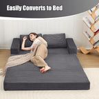 Convertible Sofa Bed Corduroy Folding Floor Couch