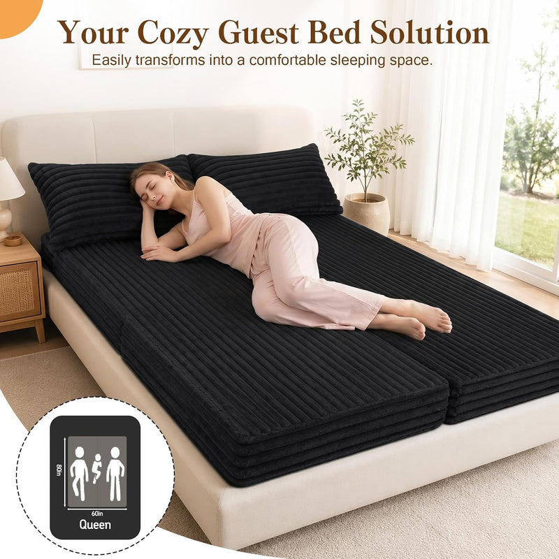 Convertible Sofa Bed Split Floor Boneless Couch