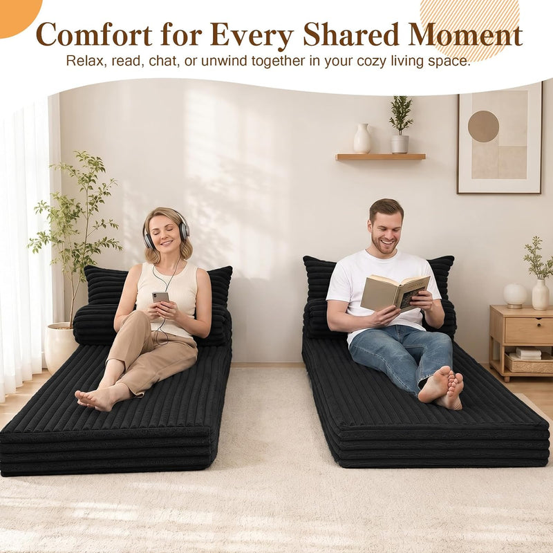 Convertible Sofa Bed Split Floor Boneless Couch