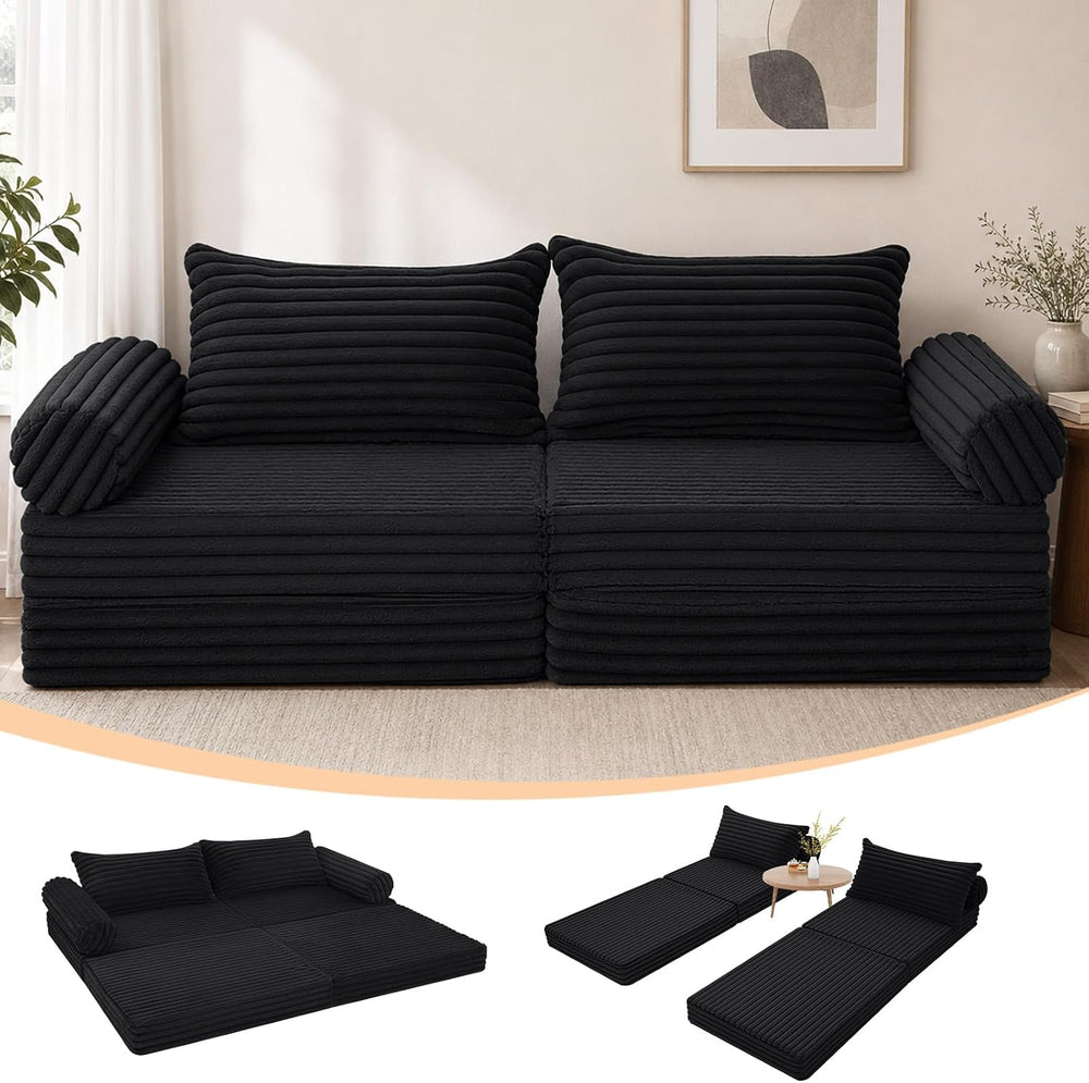 Convertible Sofa Bed Split Floor Boneless Couch