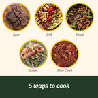 Cook in 5 1 Cooker Grill Sear Steam