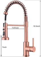 Copper Kitchen Tap Pull Down Sprayer Swivel Mixer