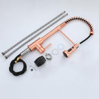 Copper Kitchen Tap Pull Down Sprayer Swivel Mixer