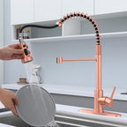 Copper Kitchen Tap Pull Down Sprayer Swivel Mixer