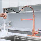 Copper Kitchen Tap Pull Down Sprayer Swivel Mixer
