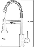 Copper Kitchen Tap Pull Down Sprayer Swivel Mixer