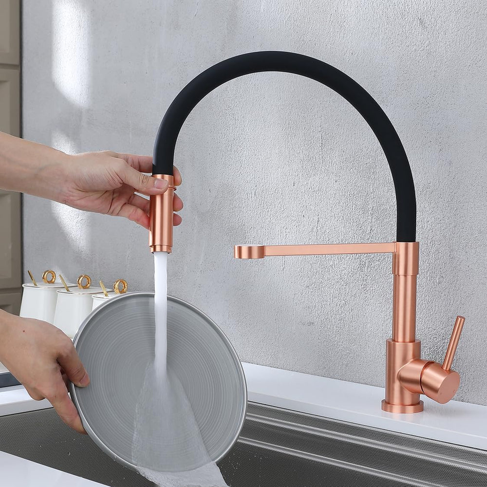 Copper Kitchen Tap Pull Down Sprayer Swivel Mixer