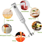 Cordless Hand Blender Variable Speed Immersion Rechargeable