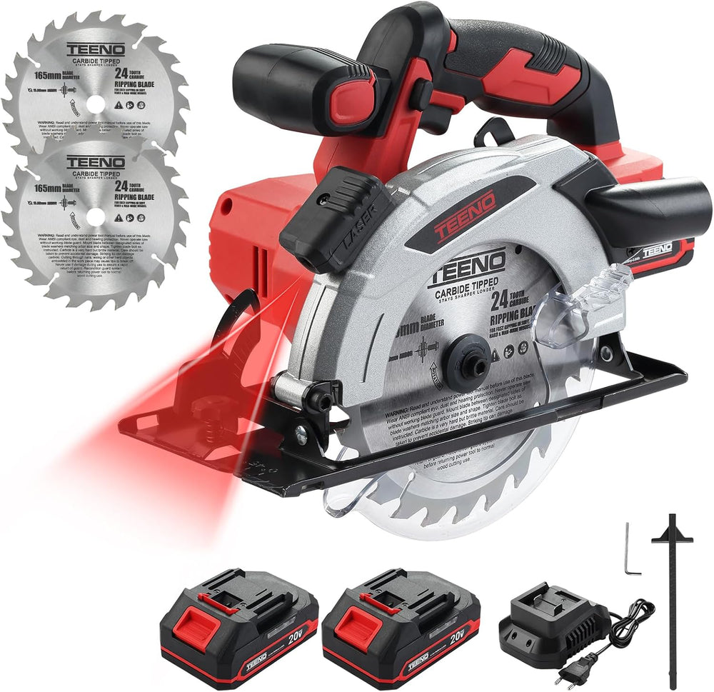 Cordless Laser Circular Saw with Electric Brake 4000RPM