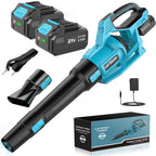Cordless Leaf Blower 2 Batteries 4.0ah Garden 21V