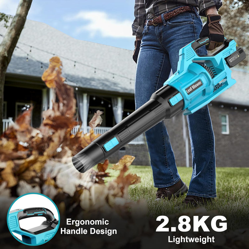 Cordless Leaf Blower 2 Batteries 4.0ah Garden 21V