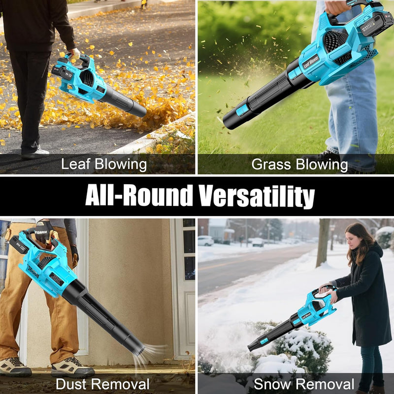Cordless Leaf Blower 2 Batteries 4.0ah Garden 21V