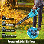 Cordless Leaf Blower 2 Batteries 4.0ah Garden 21V