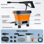 Cordless Pressure Washer with Foldable 3.4gal Tank 660PSI