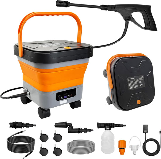 Cordless Pressure Washer with Foldable 3.4gal Tank 660PSI