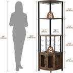 Corner Bar Cabinet with Glass Holder 4 Tier