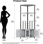 Corner Bar Cabinet with Glass Holder 4 Tier