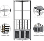 Corner Bar Cabinet with Glass Holder 4 Tier