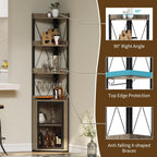 Corner Bar Cabinet with Glass Holder 4-Tier Liqueur