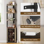 Corner Bar Cabinet with Glass Holder 4-Tier Liqueur