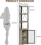Corner Bar Cabinet with Glass Holder 4-Tier Liqueur