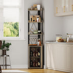 Corner Bar Cabinet with Glass Holder 4-Tier Liqueur