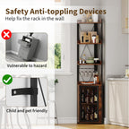 Corner Bar Cabinet with Glass Holder 4-Tier Liqueur