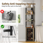 Corner Bar Cabinet with Glass Holder 4-Tier Liqueur