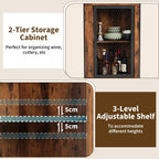 Corner Bar Cabinet with Glass Holder 4-Tier Liqueur