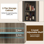 Corner Bar Cabinet with Glass Holder 4-Tier Liqueur