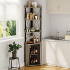 Corner Bar Cabinet with Glass Holder 4-Tier Liqueur
