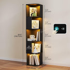 Corner Bookcase with 3 Colour Lights Narrow Bookshelf