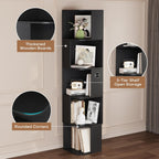 Corner Bookcase with 3 Colour Lights Narrow Bookshelf