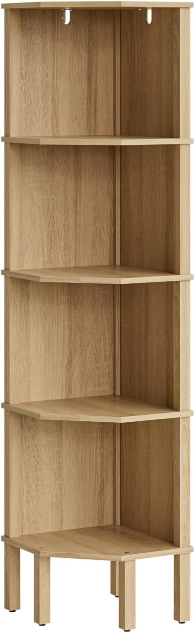Corner Bookcase with 4 Levels Plant Shelf Display
