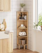 Corner Bookcase with 4 Levels Plant Shelf Display