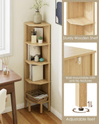Corner Bookcase with 4 Levels Plant Shelf Display