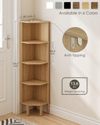 Corner Bookcase with 4 Levels Plant Shelf Display